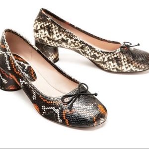 ‼️New Listing ‼️Zara Ballerina Leather Snakeskin Heels